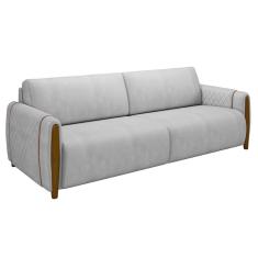 Imagem de Sofá Decorativo 3 Lugares 223cm Maceió Veludo Cinza