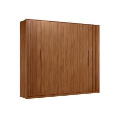 Imagem de Roupeiro Ripado 6 Portas Casal Milão Nogueira Touch