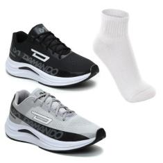 Imagem de Kit 2 Tênis Masculino Academia Caminhada Corrida Leve Confortavel + Me