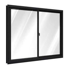 Imagem de Janela de Alumínio de Correr 100 x 150 x 6,5 cm Preto 2 Folhas Riobras