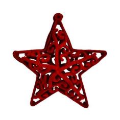 Imagem de Enfeite de Natal Estrela Vazada Camurça - Extra Festas