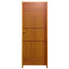 Imagem de Kit Porta de Madeira Semi-Oca Belíssima 7 Rodam Padrão Imbuia - Lado D