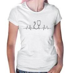 Imagem de Baby Look Batimentos Cardíacos Estetoscópio Medicina - Foca Na Moda