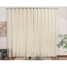 Imagem de Cortina Varão Voil Xadrez Pérola 8,00X2,80 Forro Microfibra