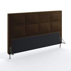 Imagem de Cabeceira Estofada Para Cama Box Maia 195 Para Cama King Sued Marrom Aradecor