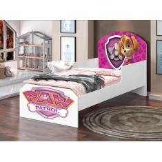 Imagem de Cama Infantil Patrulha Menina Skye Rosa c/ Colchão - Anyben