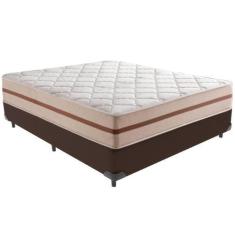 Imagem de Cama Box e Colchão Classic 22 cm Molas ensacadas Casal Anjos,  Marrom