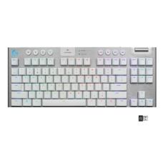Imagem de Teclado Mecânico Gamer Sem Fio Logitech G915 TKL com RGB LIGHTSYNC, USB ou Bluetooth, Controles de Mídia, Design Ultrafino, Exclusivo Switch de Perfil Baixo GL Tactile e Bateria Recarregável - Branco