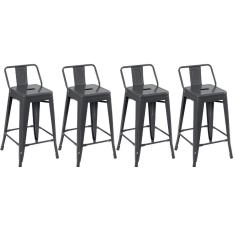 Imagem de KIT - 4 x banquetas médias Iron Tolix com encosto - 61 cm -