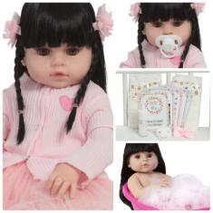 Imagem de Boneca Reborn Realista Valentina Morena Gatinha Pode Banho - Cegonha R