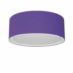 Imagem de Plafon Cilíndrico Duplo Md-3036 Tecido 50X25cm Bivolt Roxo