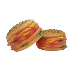 Imagem de Hambúrguer De Borracha Brinquedo Para Pet 03 Pçs