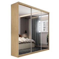 Imagem de guarda-roupa casal com 3 espelhos lugano 3 pt 4 gv carvalho
