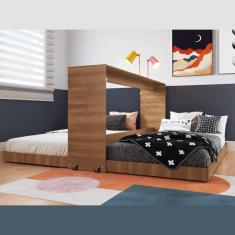 Imagem de Cama Solteiro Dupla Articulável Horizontal Phoenix Art In Móveis Marrom