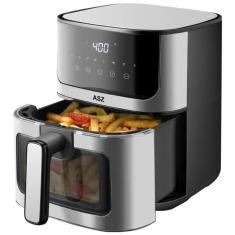 Imagem de Fritadeira Elétrica Air Fryer 4,6L com Cesta Antiaderente, Temporizador, Controle de Temperatura e 8 Predefinições, 110V 1400W, ASZ, Prata e Preta