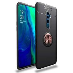 Imagem de SORAKA Capa para OPPO Reno 10X Zoom com suporte para anel Capa Slim Fit de TPU macio Capa OPPO Reno 10X Zoom com placa de metal para suporte magnético de telefone para carro