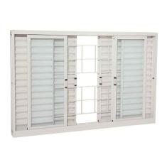 Imagem de Janela Veneziana Grade Quadriculada Em Aço 100 X 200 X 12 Cm 6 Folhas