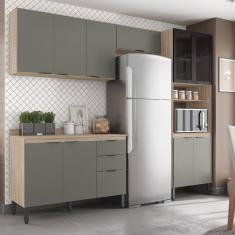 Imagem de Cozinha Compacta 4 Peças com 2 Portas Vidro FI0002 Firenza Demobile