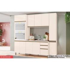 Imagem de Kit de Cozinha Completa 4 Peças Connect (1Aéreo+1Balcão+2Paneleiros) C5P74 Off White - Henn