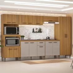 Imagem de Cozinha Completa Berlim Com Armário E Balcão 3,35m Ipê Cristalo Decibal