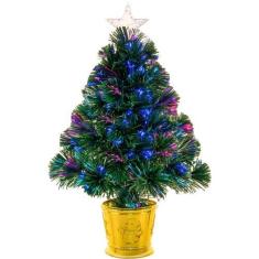 Imagem de Árvore de Natal Taokftly Fibra Óptica 60cm com verde estrela