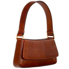 Imagem de Time Resistance Bolsa de couro - Bolsa de couro de flor integral para mulheres - Bolsa de ombro feita na Itália, Marrom conhaque