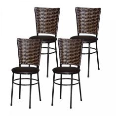 Imagem de 4 Cadeiras s Para Cozinha Hawai Cappuccino Marrom
