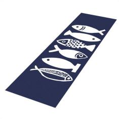 Imagem de Tapete Passadeira De Cozinha Fish Az 180x50 Antiderrapante