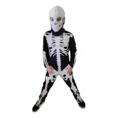 Imagem de Fantasia Esqueleto Caveira Infantil Criança Completa Luxo - ExodoKids,