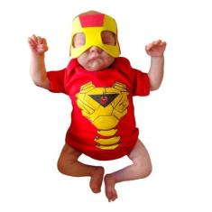 Imagem de Kit 2 Peças - Body + Máscara Homem De Ferro Fantasia Bebê - LOL KIDS B