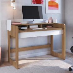 Imagem de Escrivaninha 2 Gavetas 128cm Home Office Flexus Branco