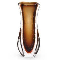 Imagem de Vaso Em Cristal Murano Marrom São Marcos 33x14x14cm