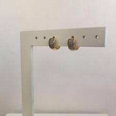 Imagem de Brinco Argolinha Pequena Cravejada Banho Ouro 18K