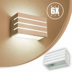 Imagem de Arandela Frisada Branca Parede Externa Kit 06 unidades