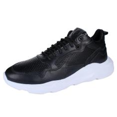 Imagem de Tenis Sneaker Masculino Couro Palmilha Gel Recortes 3D Macio-Masculino