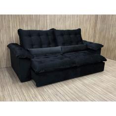 Imagem de Sofá Retrátil Reclinável 2,30 m Preto 322 Florença Plus