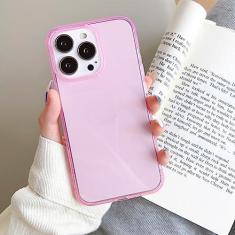 Imagem de Capa de telefone transparente colorida para iPhone 14 13 12 11 Pro Max XR XS X 8 7 Plus SE 3 Mini capa traseira à prova de choque de silicone macio, rosa, para iPhone 11 Pro
