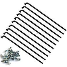 Imagem de ZOCKZ Raios de bicicleta 12G de 2,5 mm de diâmetro, raio elétrico de bicicleta de aço carbono, 20/40 peças, raios de bicicleta J Bend com bico de 12 mm para triciclo de motocicleta eletrônica
