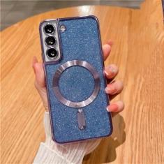 Imagem de Capa de telefone com brilho magnético chapeado para Samsung Galaxy S24 S23 S21 FE S22 Plus Ultra Soft TPU capa traseira, roxo claro, para Samsung S24Ultra