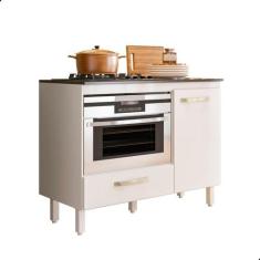 Imagem de Balcão De Cozinha Para Cooktop Fit 1 Porta 1 Gaveta - Spacoshop