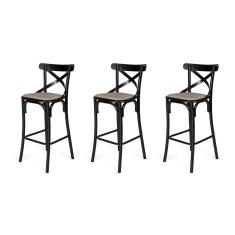 Imagem de Kit 3 Banquetas Katrina a Fazenda em Aço Preto