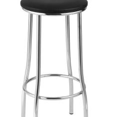 Imagem de Banqueta para Cozinha Luna Alta 36x75cm Preto/Cromado