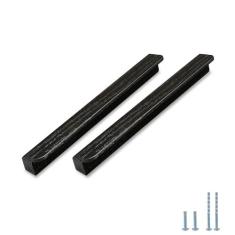 Imagem de Evionlin 2 maçanetas de madeira de carvalho preto, ângulo oblíquo de 20,8 cm, puxador de porta de armário de madeira estilo antigo de nogueira longa