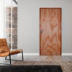 Imagem de Kit Porta de Madeira 210x70cm Batente 11cm Fechadura Alavanca Rodam Mescla