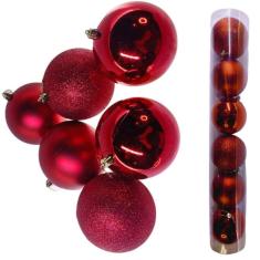 Imagem de Enfeite De Natal Bola Grande 10Cm 06 Unidade Cor:Vermelho