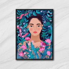 Imagem de Quadro Decorativo Tropical Woman 45X34Cm