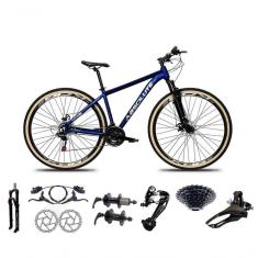 Imagem de Bicicleta Aro 29 Absolute Nero 5 Freio Hidráulico K7 27v Garfo Com Trava Pneu Com Faixa - Azul Tam.17