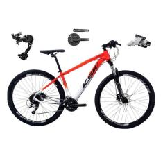 Imagem de Bicicleta Aro 29 Ksw Xlt Alumínio Câmbio Traseiro Shimano Alívio e Altus 27v Freio Hidráulico Garfo Com Trava - Laranja/Branco