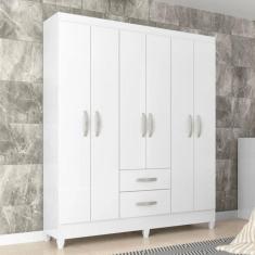 Imagem de Guarda-roupa Casal Brasília 6 Portas 2 Gavetas 3375 Atualle Branco