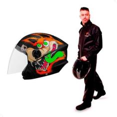 Imagem de Capacete Moto Aberto Pro Tork New Liberty Three Coyote Preto Viseira T